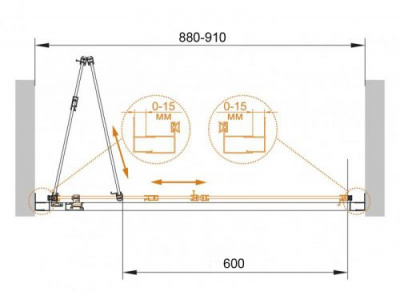 Cкладная дверь для душа 90 ECO-O-BS-90-C-Cr Cezares фото в интернет-магазине Русалия