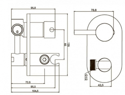 Смеситель для душа встраиваемый GL-20142C Gllon фото в интернет-магазине Русалия