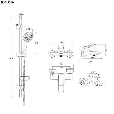 BOND Circle B36-5200 Душевой комплект 2х1 фото в интернет-магазине Русалия