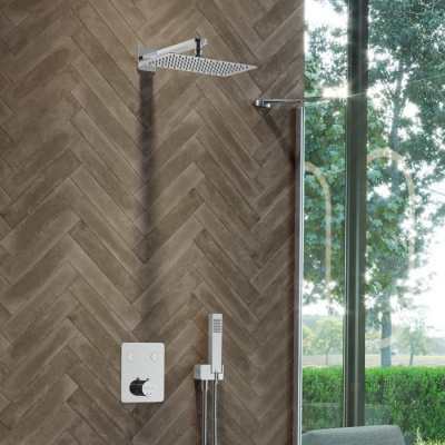 Термостатическая душевая система скрытого монтажа EXCELLENT Krotos AREX.SET.8045CR (хром) фото в интернет-магазине Русалия