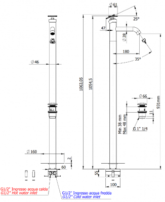 Смеситель для раковины Remer Chrono CH18 фото в интернет-магазине Русалия