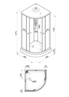 Душевая кабина Нова М3 88*88 А (3 места) Щ0000065774 Тритон фото в интернет-магазине Русалия