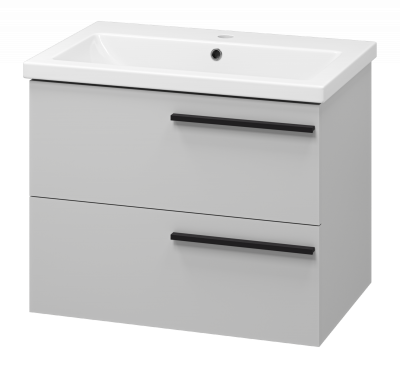 Тумба Ненси 70 подвесная (серая) с раковиной Cersanit Como 70 Misty фото в интернет-магазине Русалия