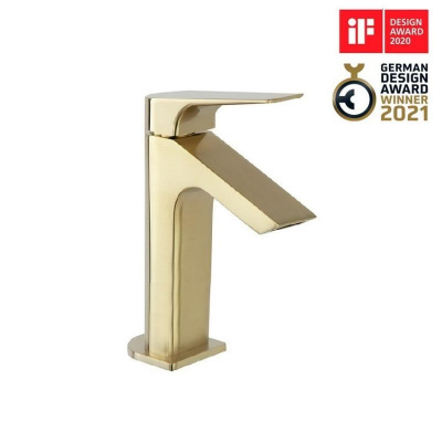 Смеситель для раковины однорычажный с каскадным изливом URBAN CHIC 210101OC золото брашированное (M) Ramon Soler фото в интернет-магазине Русалия