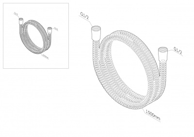F0415300 душевой шланг 1500мм нержавеющая сталь, хром, шт. фото в интернет-магазине Русалия