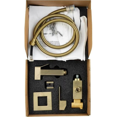 Гигиенический душ со смесителем встраиваемый FILARETE Fing FL101MG, матовое золото фото в интернет-магазине Русалия