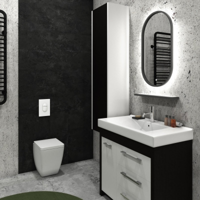 Зеркало с подсветкой Prime Gray 450x800 ореольная подсветка ЗЛП1079 Continent фото в интернет-магазине Русалия