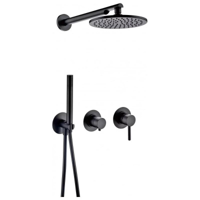 Душевая система встраиваемая (без излива) Grocenberg GB5090BL, черный фото в интернет-магазине Русалия