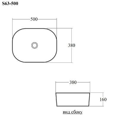 BOND S63-500 Раковина накладная прямоугольная 50*38*16см белая фото в интернет-магазине Русалия