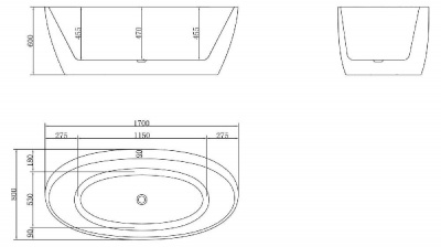 Акриловая ванна BELBAGNO BB404-1700-800 фото в интернет-магазине Русалия