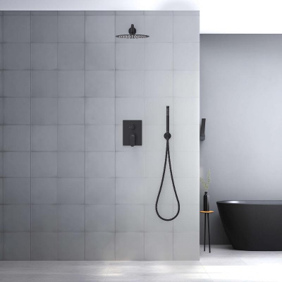 Set 3 в 1 душевой комплект AQUATEK, матовый черный AQ1272MB ОБЕРОН фото в интернет-магазине Русалия