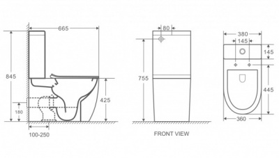 Унитаз безободковый AZ-2141 Grado с сиденьем микролифт Azario фото в интернет-магазине Русалия