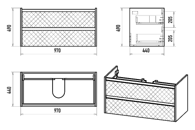 Тумба Chester 100 подвесная с раковиной Dreja Soft 100 Brevita фото в интернет-магазине Русалия