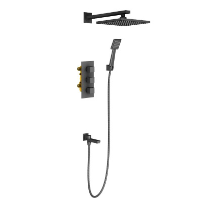 Душевая система встроенная с термостатом Timo Tetra-thermo черный (SX-0199/03SM) фото в интернет-магазине Русалия