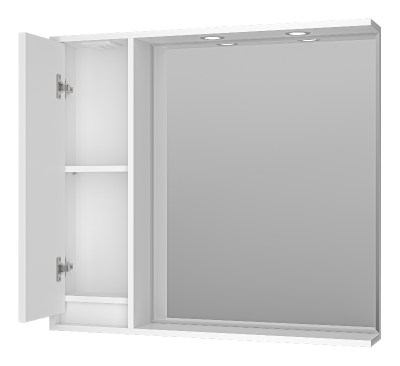 Зеркальный шкаф Balaton 90 левый (белый) BAL-04090-01-Л Brevita фото в интернет-магазине Русалия