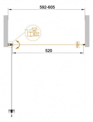 Распашная дверь для душа 60 ECO-O-B-1-60-C-Cr Cezares фото в интернет-магазине Русалия