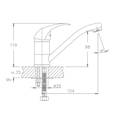 Смеситель для кухни Haiba (HB4515) фото в интернет-магазине Русалия