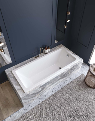 Ванна чугунная Vinsent Veron Square 140x70x45 с антискользящим покрытием VSQ1407045-AS фото в интернет-магазине Русалия