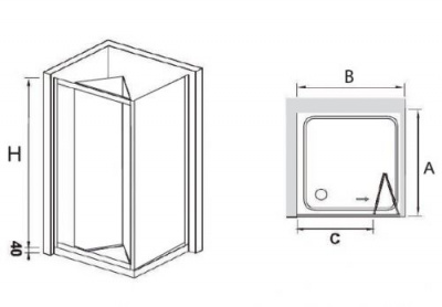 Душевой уголок 90х70 CL-41 RGW фото в интернет-магазине Русалия