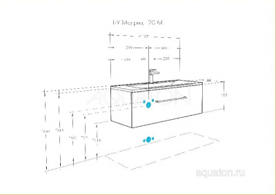 Тумба под раковину AQUATON Мадрид 120 M 1 ящик белый 1A168701MA010 фото в интернет-магазине Русалия