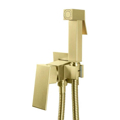 Гигиенический душ со смесителем встраиваемый FILARETE Fing FL101MG, матовое золото фото в интернет-магазине Русалия
