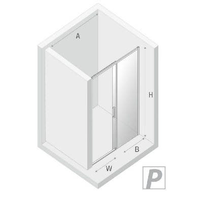 Дверь в нишу NEW TRENDY PRIME 120x200 R D-0303A (хром) фото в интернет-магазине Русалия