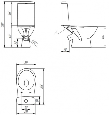Унитаз - компакт 64073 JUST 031 3/6 TPL Cersanit с сиденьем микролифт фото в интернет-магазине Русалия