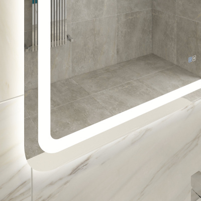 Зеркало со встроенной подсветкой, сенсорным выключателем и подогревом CZR-SPC-STYLUS-1000-700-TCH-WARM, 12V, 220-240V, 1000x700x30 CEZARES фото в интернет-магазине Русалия