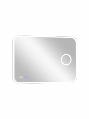 Зеркало с подсветкой Bliss 1000x700 линза, часы, антизапотевание ЗЛП3262 Continent фото в интернет-магазине Русалия