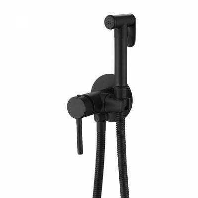 Смеситель ABBER Wasser Kreis AF8125B с гигиеническим душем, черный матовый фото в интернет-магазине Русалия