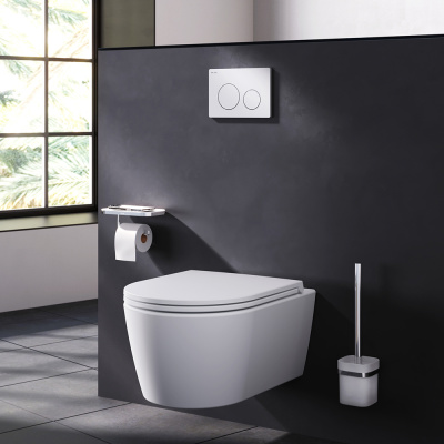 I090101 PrimeFit L, клавиша для инсталляции пластик, белый глянцевый Am.Pm фото в интернет-магазине Русалия