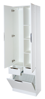 Шкаф - пенал Орхидея 60 с бельевой корзиной П-Жас05060-011К2Я Misty фото в интернет-магазине Русалия