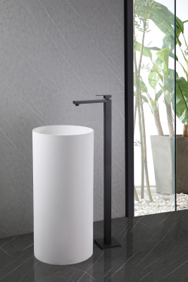 Смеситель ABBER Daheim AF8241B напольный для раковины, черный матовый фото в интернет-магазине Русалия