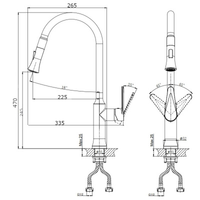 Смеситель для кухни RUSH Denis (DN0335-23) фото в интернет-магазине Русалия