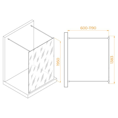 Душевая перегородка RGW WA-016 1400, стекло прозрачное, профиль хром фото в интернет-магазине Русалия