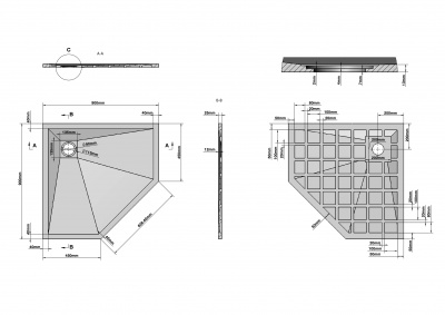 Поддон каменный трапеция белый (90*90*2,5) Strong GR-S19090D Grossman фото в интернет-магазине Русалия