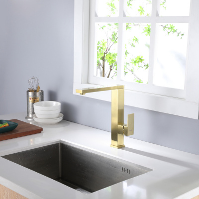 Смеситель ABBER Daheim AF8214G для кухни, золото матовое фото в интернет-магазине Русалия