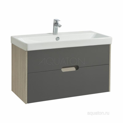 Тумба под раковину AQUATON Оливия 90 грей, дуб ойстер 1A254401OLUG0 фото в интернет-магазине Русалия