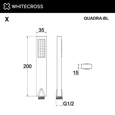 Душевая лейка WHITECROSS QUADRA-BL (черный мат) фото в интернет-магазине Русалия