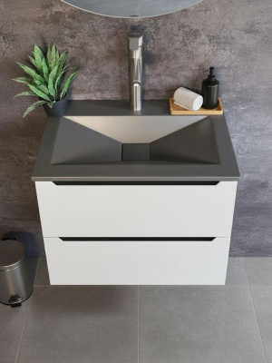 Раковина для ванной Uperwood Geo 70 см, графит RGeo70g фото в интернет-магазине Русалия