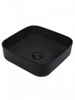 AQM5011 Раковина накладная квадратная, цвет черный матовый. 390x390x130 фото в интернет-магазине Русалия