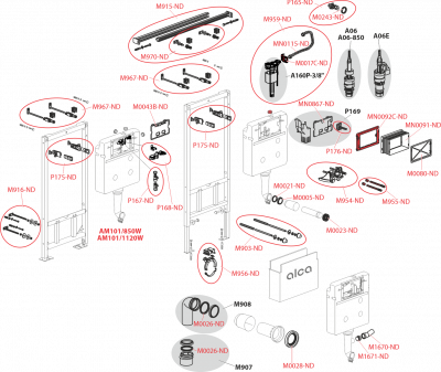 Инсталляция SET AM101/1200+М70 Alcaplast фото в интернет-магазине Русалия