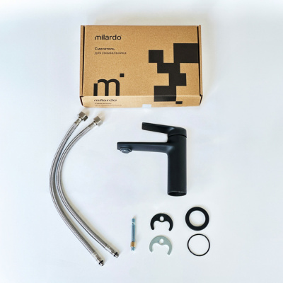 Смеситель для умывальника Milardo Azure черный матовый (AZUBL00M01) фото в интернет-магазине Русалия