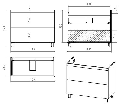 Тумба Атлантик 100 с раковиной Misty Атлантик 100 Misty фото в интернет-магазине Русалия