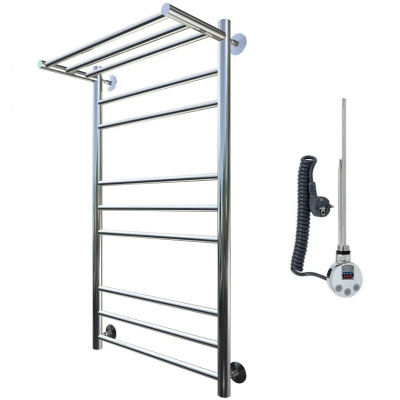 Полотенцесушитель электрический с терморегулятором Аспект эл ТЭН 3 100*50 П с полкой Тругор фото в интернет-магазине Русалия