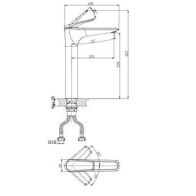 Смеситель для умывальника RUSH Nevis (NE1735-11blаск) фото в интернет-магазине Русалия