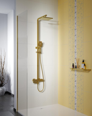 Душевая система с термостатом Timo Tetra-thermo (SX-0169/17) золото матовое фото в интернет-магазине Русалия