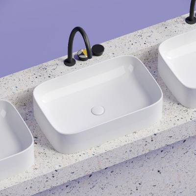 Умывальник чаша накладная прямоугольная Element 605*380*150мм CN6053 Ceramica Nova фото в интернет-магазине Русалия