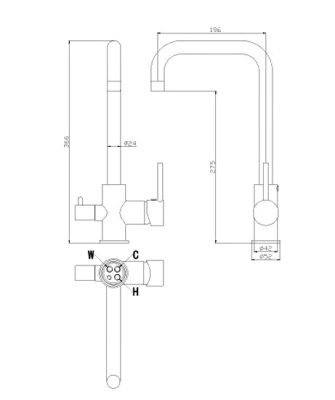 Смеситель для кухонной мойки Rossinka Z (Z35-29) фото в интернет-магазине Русалия