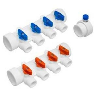 Коллектор, белый полипропилен 32-20 4 выхода Millennium фото в интернет-магазине Русалия